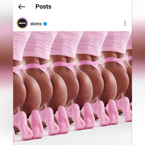 SKIMS COTTON RIBBED PANTIES BUBBLEGUM - Picture 3 of 4